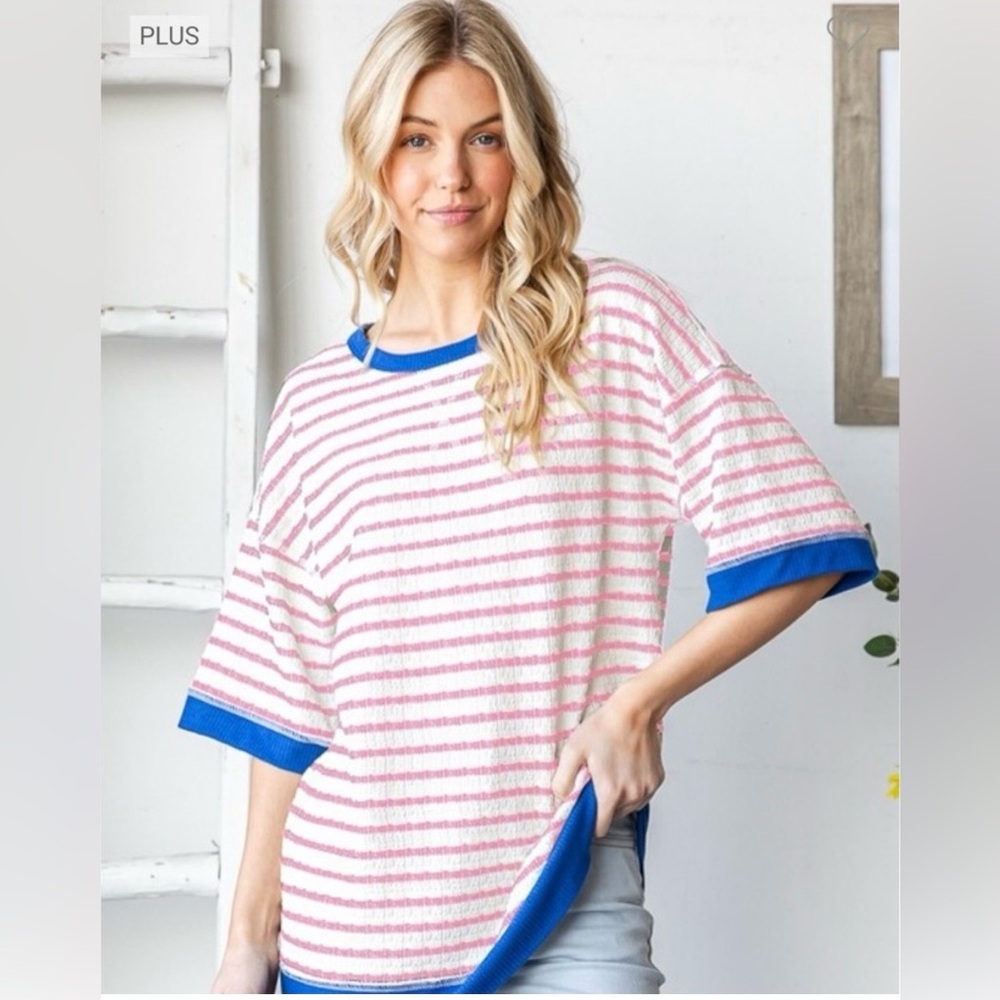 •jacquard stripe top•